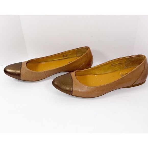 Korks Kork-Ease Ballet Flats Pointed Cap Toe Bronze Leather Two Tone Slip On 8.5 - Picture 3 of 16